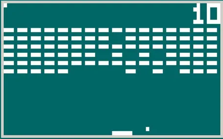 A screenshot of the game "Brix" playing on the emulator.